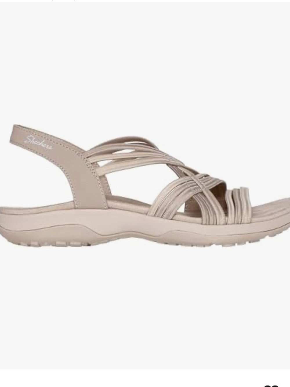 Sketchers Reggae Slim Comfort Stretch Slingback Sandals in Beige - Picture 4 of 13
